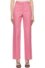 Victoria Beckham - Pink High-Waisted Slim Leg Trousers
