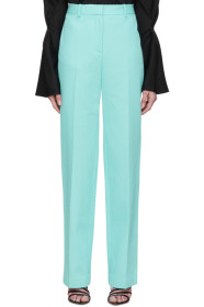 Victoria Beckham - Blue High-Waisted Slim Leg Trousers