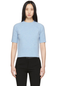 Victoria Beckham - Blue Raglan Short Sleeve Sweater