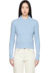 Victoria Beckham - Blue Wool Mock Cropped Sweater