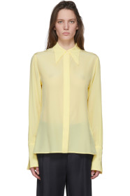Victoria Beckham - Yellow Silk 70s Collar Blouse