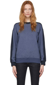 Victoria Victoria Beckham - Blue & Navy Logo Tape Sweatshirt