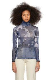 Victoria Victoria Beckham - Blue Printed Jersey Blouse