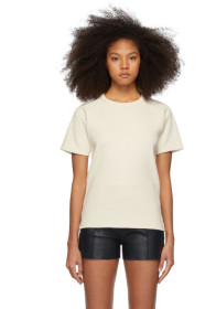 Victoria Victoria Beckham - T-shirt côtelé blanc cassé Military
