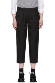 Tricot Comme des Garçons - Black Twill Pleated Trousers