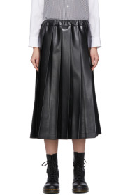Tricot Comme des Garçons - Black Faux-Leather Pleated Skirt