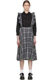 Tricot Comme des Garçons - Black & Grey Check Shoulder Straps Skirt
