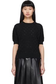 Tricot Comme des Garçons - Black Openwork Short Sleeve Sweater