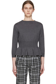 Tricot Comme des Garçons - Grey Wool Hourglass Shape Sweater