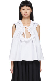 Tricot Comme des Garçons - White Frill Collar Blouse