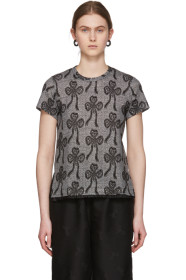 Tricot Comme des Garçons - Black Lacy Jacquard Frill T-Shirt