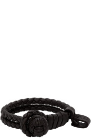 Bottega Veneta - 棕色 Double Slim Intrecciato 手环