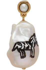 Bottega Veneta - 单只金色 Baroque Pearl Zebra 耳坠