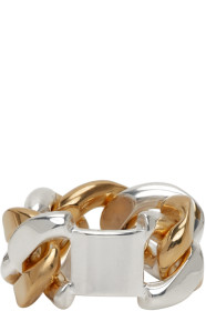 Bottega Veneta - Silver & Gold Chain Ring