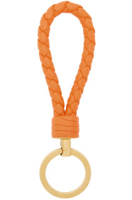 Bottega Veneta - Orange Intrecciato Loop Keychain