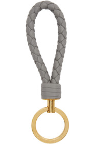 Bottega Veneta - Grey Intrecciato Loop Keychain