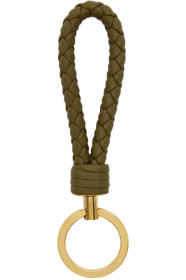 Bottega Veneta - Taupe Intrecciato Loop Keychain