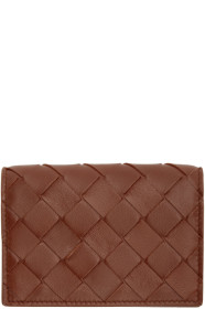 Bottega Veneta - バーガンディ イントレチャート フラップ カード ホルダー