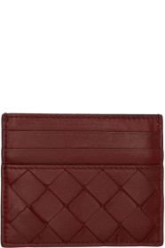 Bottega Veneta - バーガンディ イントレチャート カード ホルダー