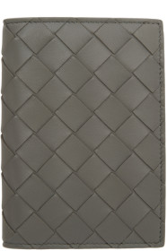 Bottega Veneta - グレー イントレチャート バイフォールド パスポート ホルダー