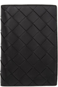 Bottega Veneta - ブラック イントレチャート バイフォールド パスポート ホルダー