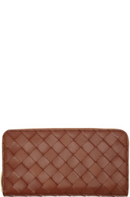 Bottega Veneta - レッド イントレチャート ジッパー ウォレット