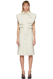 Bottega Veneta - Off-White Cap Sleeve Shirt Dress