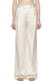 Bottega Veneta - Off-White Silk Trousers