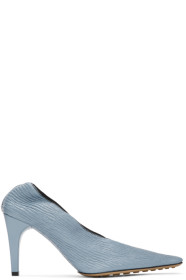 Bottega Veneta - Blue Crunch Leather Pumps