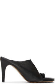 Bottega Veneta - Black Leather 90 Thong Heeled Sandals