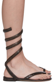 Bottega Veneta - Brown Python Spiral Sandals