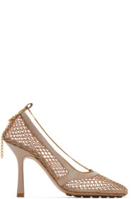 Bottega Veneta - Beige Net Chain Heels
