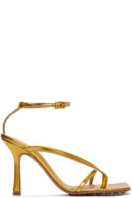 Bottega Veneta - Gold Stretch Heeled Sandals
