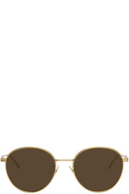 Bottega Veneta - Gold Round Sunglasses