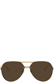 Bottega Veneta - Gold Aviator Sunglasses