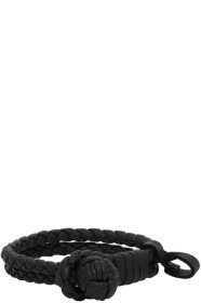 Bottega Veneta - 黑色编织皮革手环