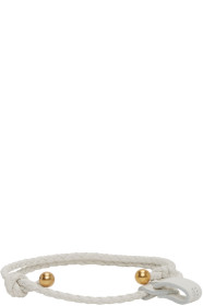 Bottega Veneta - SSENSE Exclusive White & Gold Intrecciato Bracelet