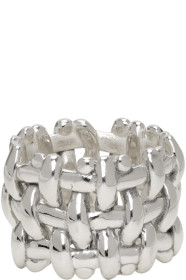 Bottega Veneta - Bague argentée Intrecciato