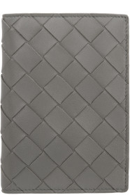 Bottega Veneta - グレー イントレチャート バイフォールド パスポート ホルダー