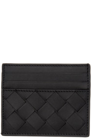 Bottega Veneta - ブラック イントレチャート ハーフ オープン カード ホルダー
