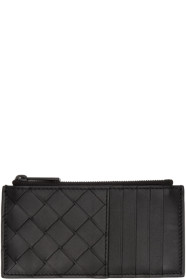 Bottega Veneta - ブラック イントレチャート ジッパー カード ホルダー