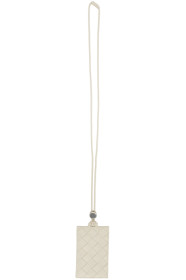 Bottega Veneta - Porte-cartes blanc cassé Intrecciato Necklace