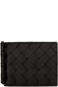 Bottega Veneta - Portefeuille à pince à billets noir Intrecciato