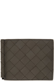 Bottega Veneta - Portefeuille gris Intrecciato Money Clip