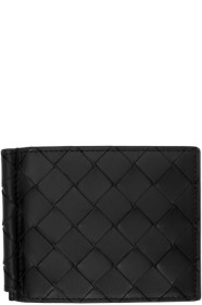 Bottega Veneta - Portefeuille bleu marine Intrecciato Money Clip