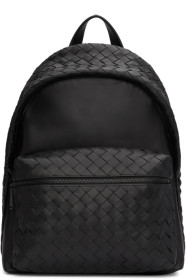 Bottega Veneta - Black Intrecciato Medium Backpack