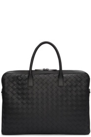 Bottega Veneta - Black Medium Intrecciato Briefcase