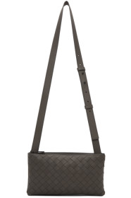 Bottega Veneta - Sac messager gris Intrecciato