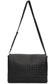 Bottega Veneta - Black Medium Intrecciato Messenger Bag