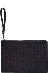 Bottega Veneta - Navy Intrecciato Flat Zip Pouch